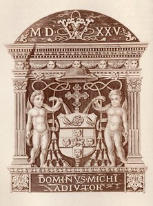 Kardinaali Wolseyn käsivarret terrakottapuvussa Hampton Court Palacessa, Ernest Lawn History of Hampton Court Palace in Tudor Times -julkaisusta, julkaistu Lontoossa 1885 tekijältä English School