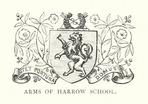 Harrow Schoolin vaakuna (kaiverrus) tekijältä English School