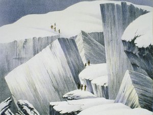 Ascending a Cliff, Charles Fellowsin (1799-1860) kertomuksesta noususta Mont Blancin huipulle, julkaistu 1827 tekijältä English School