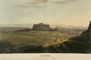 Ateena, kuvitus J. C. Hobhousen "Matka Albanian ja muiden maakuntien halki... Konstantinopoliin vuosina 1809-1810" tekijältä English School