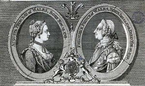 Augusta, Walesin prinsessa (1719-72) ja Frederick Louis, Walesin prinssi (1707-51), muistomerkki Gentleman