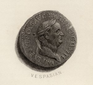 Aureus-kolikko, Vespasianuksen aikakaudelta, Titus Flavius Vespasianus