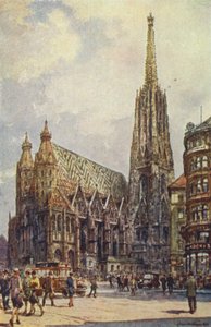 Itävalta: Pyhän Tapanin katedraali, Wien (väri litho) tekijältä English School