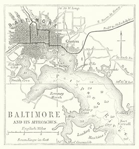 Baltimore ja sen lähestymisalueet (kaiverrus) tekijältä English School