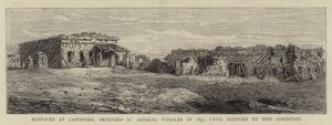 Cawnporen kasarmi, jota kenraali Wheeler puolusti vuonna 1857, kunnes se muutettiin tähän tilaan (kaiverrus) tekijältä English School