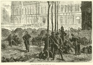 Barrikadi ennen Hotel de Villeä, maaliskuu 1871 tekijältä English School