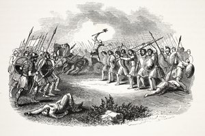 Battle of Rhuddlan Marsh, pubi. 1800-luku (teräskaiverrus) tekijältä English School
