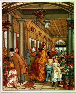 Bedford Conservatories, kirjan kuvitus (värillinen litografia). tekijältä English School