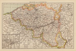 Belgia ja Luxemburg (värillinen litografia) tekijältä English School