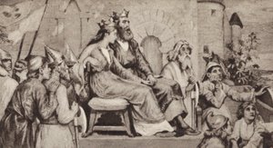 Bertha, Kentin kuninkaan Aethelbertin vaimo (litho) tekijältä English School