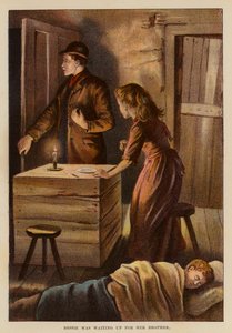 Bessie odotti veljeään (värilitografia). tekijältä English School