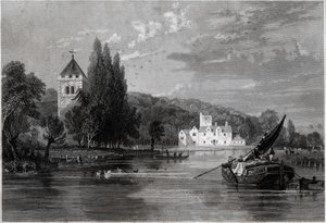 Bisham Abbey. (kaiverrus, n. 1850) tekijältä English School