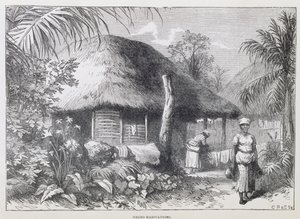 Black Habitations, Samuel Hazardin teoksesta "Santo Domingo Past and Present", pubi. vuonna 1873 (kaiverrus) tekijältä English School