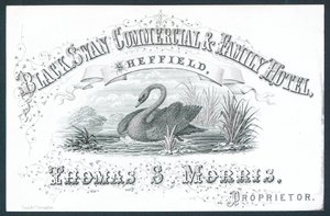Black Swan Commercial & Family Hotel, Sheffield, kauppakortti tekijältä English School