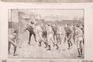 Blackburn Rovers vs. Nottingham County Kennington Ovalissa, The Illustrated Sporting and Dramatic News, 23. maaliskuuta 1891 tekijältä English School