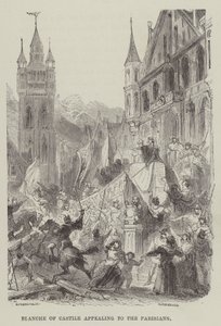Blanche of Castile vetoaa pariisilaisiin (kaiverrus) tekijältä English School
