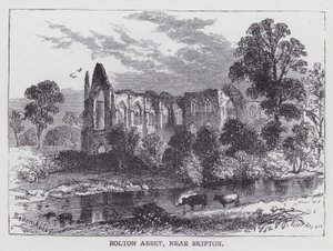 Bolton Abbey, lähellä Skiptonia (kaiverrus) tekijältä English School