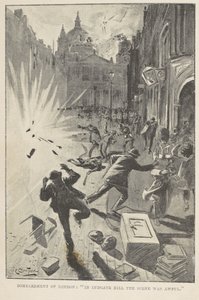 Lontoon pommitukset: "Ludgate Hillin kohtaus oli kauhea", etuosan kuvitus William Le Queux