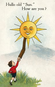 Poika tervehtii aurinkoa (värilitro) tekijältä English School