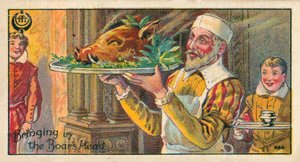 Villisian pään tuominen (chromolitho) tekijältä English School
