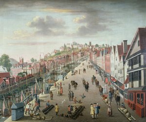 Bristol Docks and Quay, n. 1760 (öljy kankaalle) tekijältä English School
