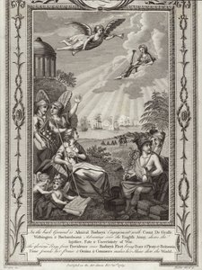 Brittiamiraali George Rodneyn voitto Comte de Grassen komentamasta ranskalaisesta laivastosta Saintesin taistelussa, Amerikan vapaussodassa, 1782 tekijältä English School