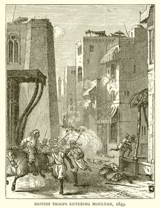 Brittijoukot saapuvat Moultaniin, 1849 tekijältä English School