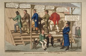 Brixton Purgatory, 1822 (käsinvärinen etsaus) tekijältä English School