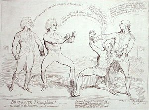 Brunswick Triumphant! julkaissut J. Aitken vuonna 1789 (etsaus) tekijältä English School