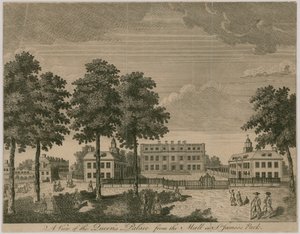 Buckingham House, näkymä Queens Palacelle St James