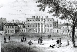 Buckingham House vuonna 1775, elokuvasta "Old and New London: Volume 4", n. 1878 tekijältä English School