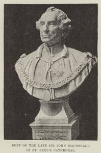 Edesmenneen Sir John Macdonaldin rintakuva St Paulin katedraalissa (kaiverrus) tekijältä English School