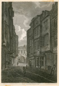 Butcher Row, katselee Temple Barista, Edward Dayesin piirustuksen perusteella, 9. kesäkuuta 1796 tekijältä English School