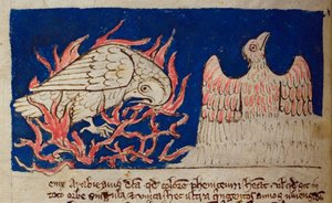CCA-LitMs/D/10 fol. 17v Pheonix, Bestiarysta tekijältä English School