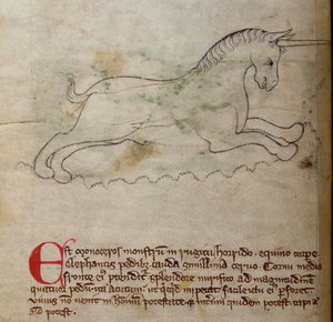 CCA-LitMs/D/10 fol. 2v Monoceros, Bestiarysta tekijältä English School
