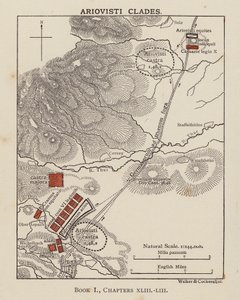 Caesar, Gallian sota: Ariovistien klaadit (litografia) (litografia) tekijältä English School
