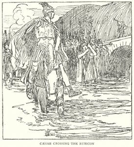 Caesar ylittää Rubiconin (litografia) tekijältä English School