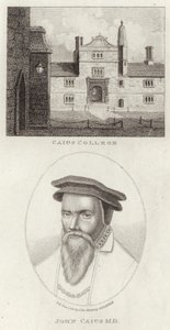 Caius College ja muotokuva John Caiuksesta tekijältä English School