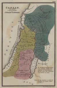 Kanaan, joka näyttää Juudan ja Israelin vankeudet (värillinen kaiverrus) tekijältä English School