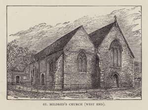 Canterbury: St Mildredin kirkko, West End (litho) tekijältä English School