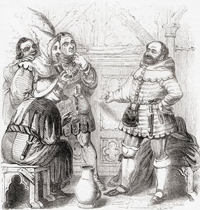 Puuseppä, kutoja, kutoja, värjääjä ja tapettiseppä Vanhasta Englannista: A Pictorial Museum, pub. 1847 tekijältä English School