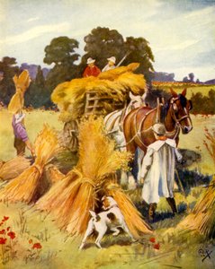 Carting the Corn (väri litho) tekijältä English School