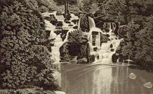 Cascade, Virginia Water (litho) tekijältä English School