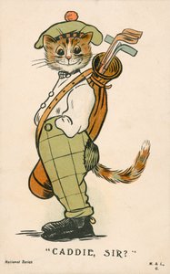Kissa, skotlantilainen golfcaddy (väri litho) tekijältä English School