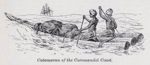 Coromandel Coastin katamaraani (litho) tekijältä English School