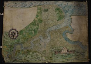 Kartta Medway-joen suunnasta Rochesterista Noreen tekijältä English School