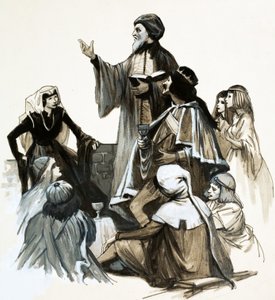 Chaucer lausumassa runoutta tekijältä English School