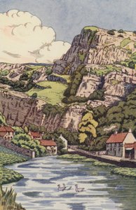 Cheddar Cliffs (väri litho) tekijältä English School