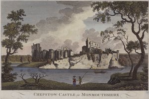 Chepstow Castle, Monmouthshire (värillinen kaiverrus) tekijältä English School