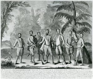 Cherokee Chiefs Carolinasta, n. 1730 (kaiverrus) tekijältä English School